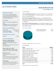 Ocean Park Tactical Bond Fund &#8211; Instl Class &#8211; Fact Sheet