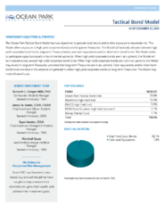 Q1 2025 Tactical Bond Model Fact Sheet