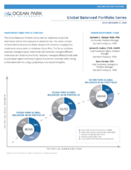 Chart illustrating three portfolio options shows circles with percentages indicating asset allocations. Text explains objectives and strategy, lists senior investment team members, and includes fund names and allocations.